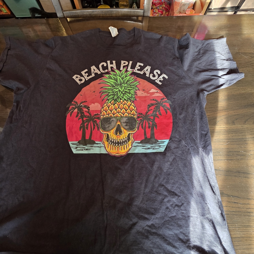 Port and Company 'Beach Please' Graphic Tee - Black Size 3x